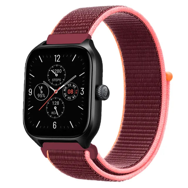20mm 22mm Nylon Loop Strap for Amazfit GTR 47mm/GTR4 3 Pro/GTS 4 mini/3 Bracelet for Amazfit Balance 3 2/bip 5 6 Max/Stratos 2 3