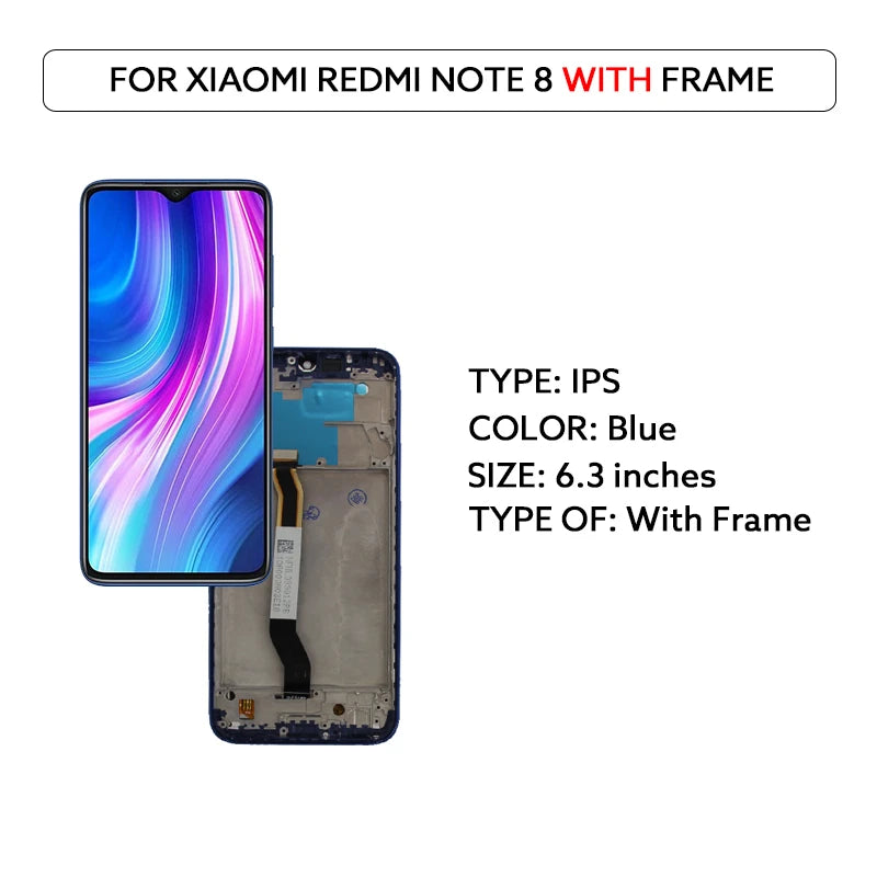 For Xiaomi Redmi Note 8 LCD Display Touch Screen Digitizer Assembly M1908C3JH M1908C3JG M1908C3JI For Redmi Note8 Display Parts