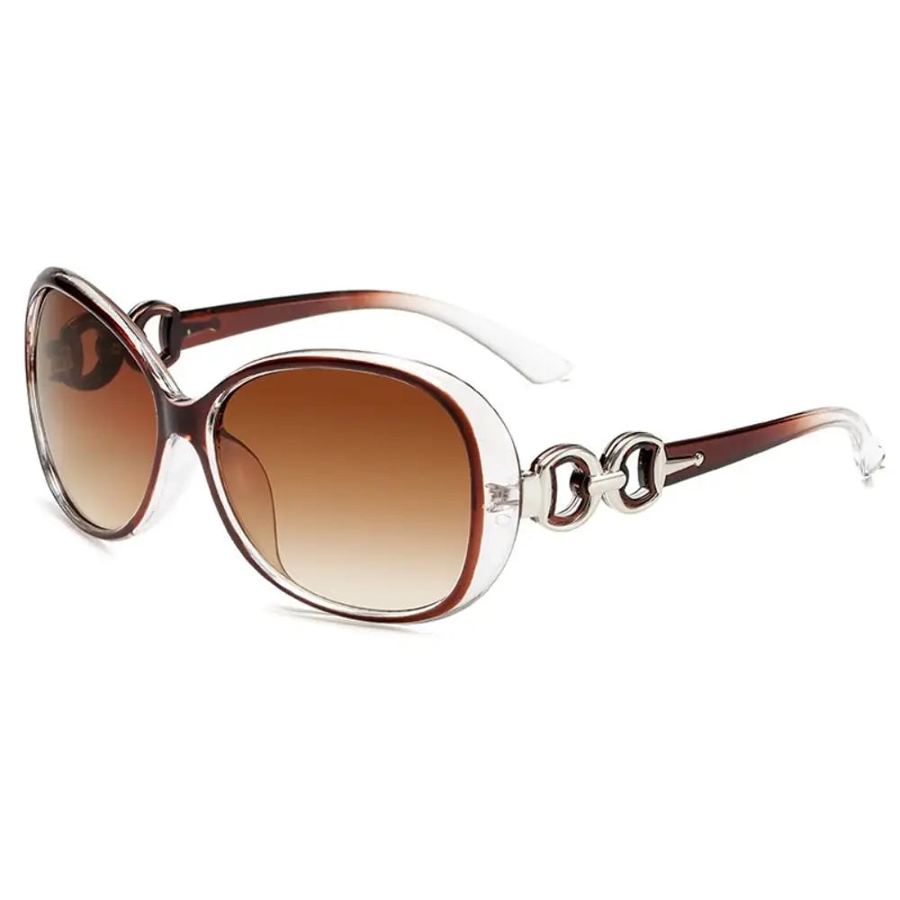 Korean Retro Sunglasses Big Frame Eyewear Travel Accessories Driving Glasses Sun-Protective Black Shades Glasses for Women