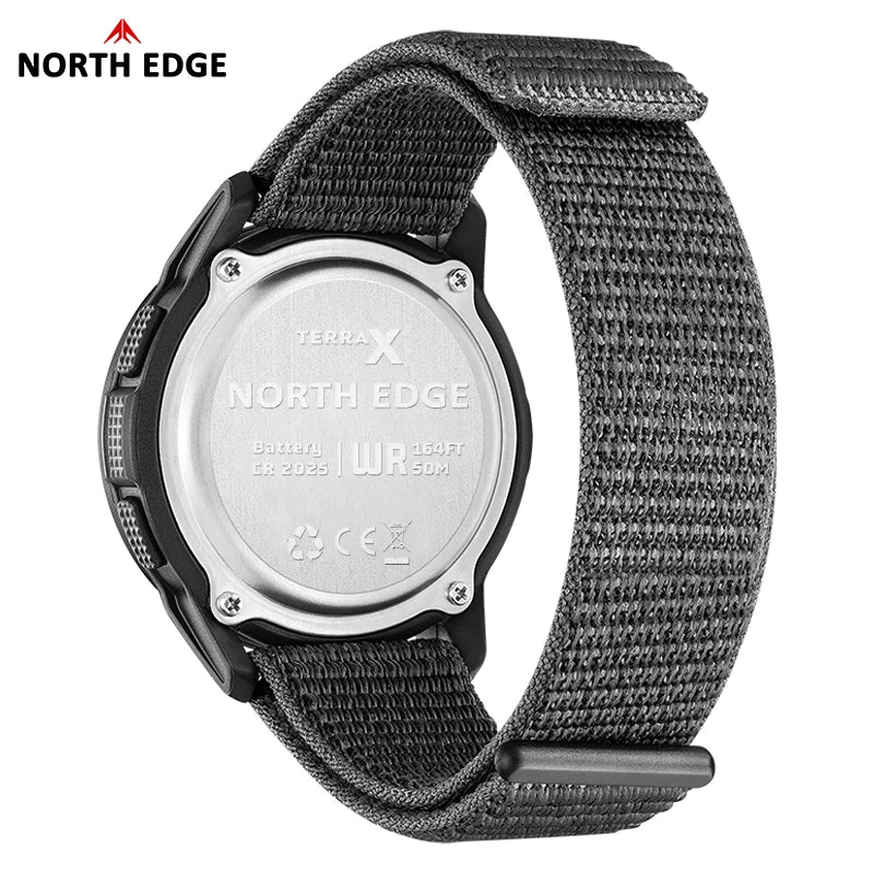 NORTH EDGE NEW TERRAX Men's Digital Military Watches Outdoor Sports Swimming Waterproof 50M Stopwatch Countdown Watch For Men