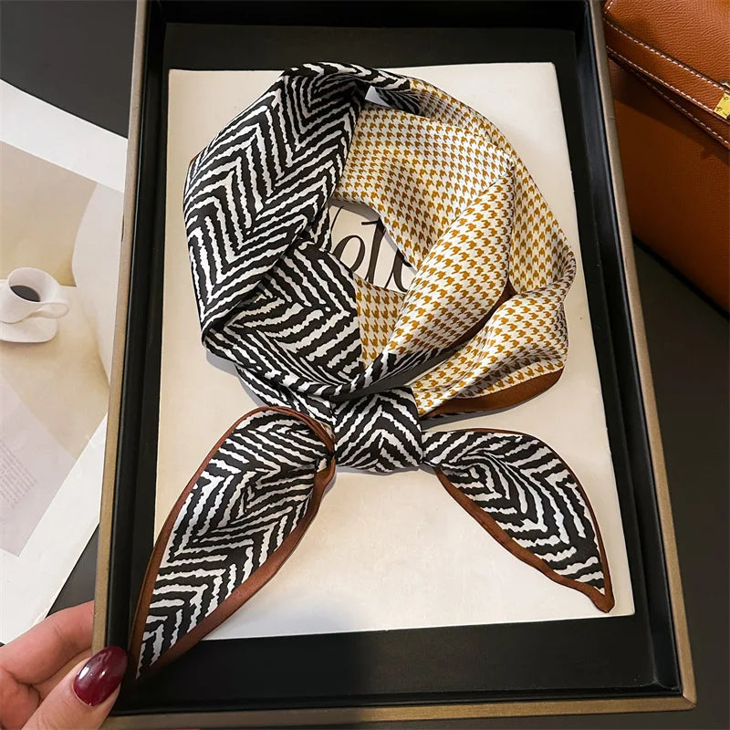 NEW Fashion Print Long Silk Scarf Graphic Ribbon For Women Soft Cozy Silk Scarf Versatile Neckerchief Length Luxury Headband