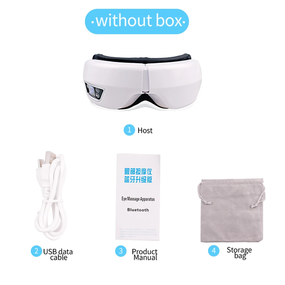 6D Smart Eye Massager Eye Relax Fatigue Airbag Compress Vibration Eye Care Instrument Bluetooth Music Eye Massage Sleepping Mask