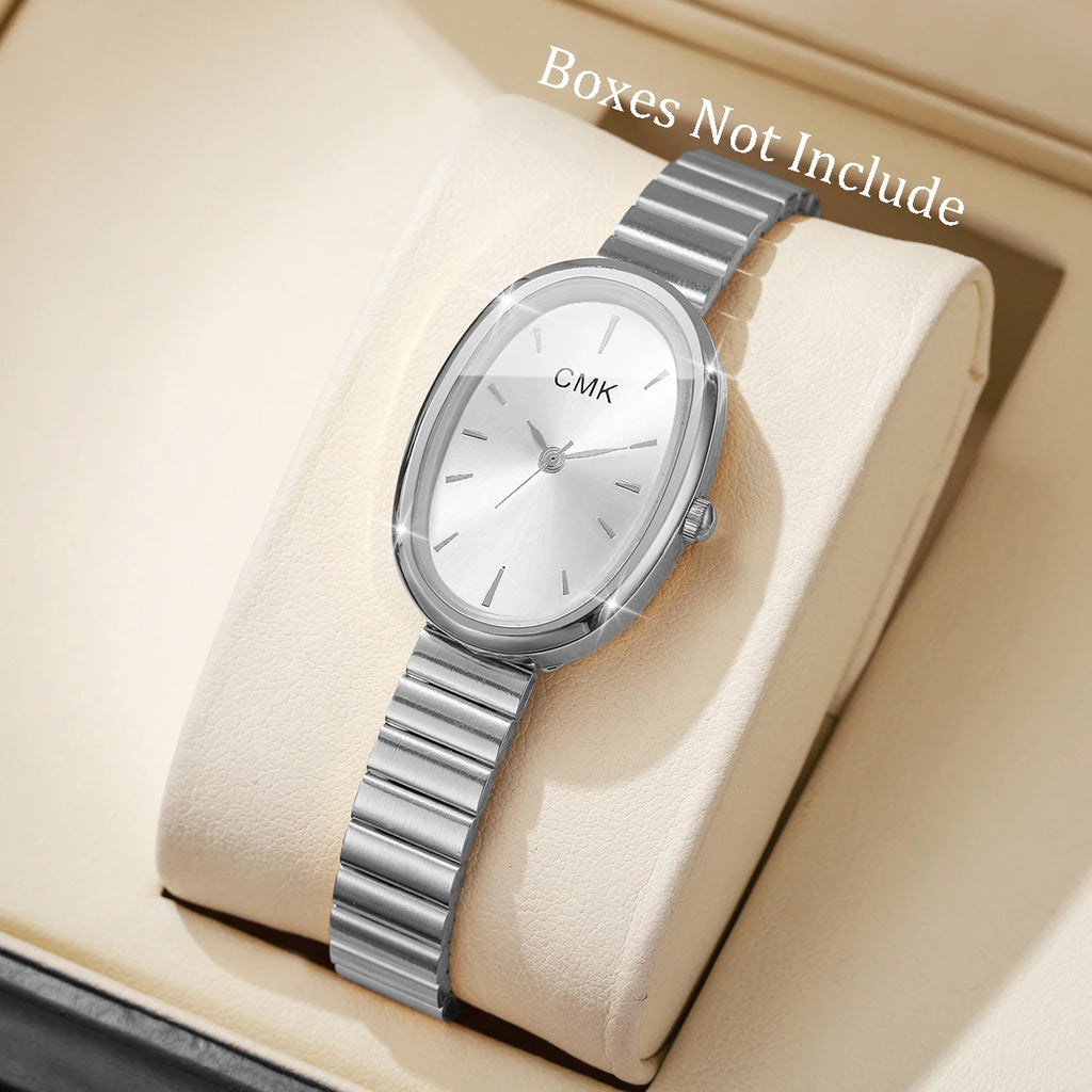 Fashion Ultra-thin Band Women Watches Oval Dial Ladies Analog Quartz Wristwatch Elegant Gift Reloj Mujer（Without Box）