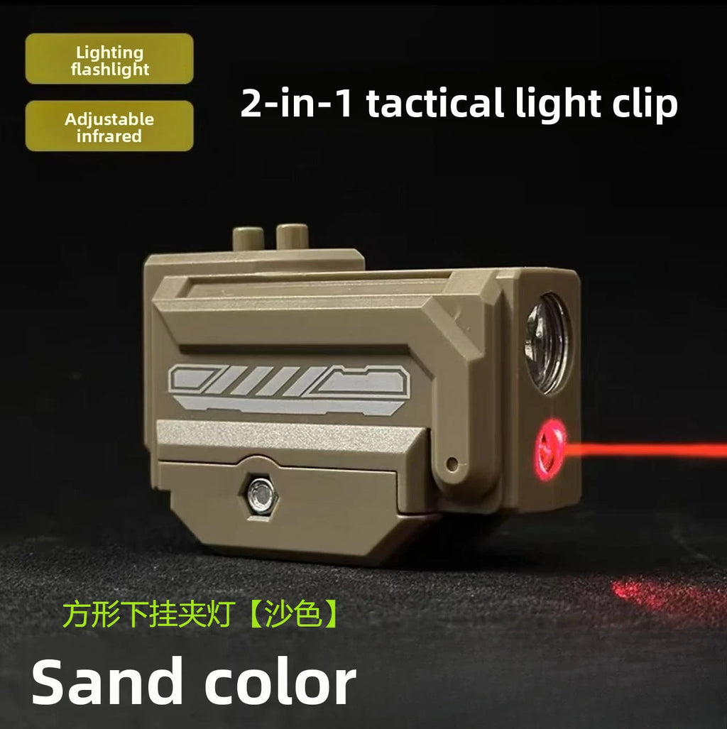 Model Upgrade LED Flashlight Red Laser 2-in-1 Accessory Adjustable Red Beam Universal 20mm Rail Mount Button Battery Powered
