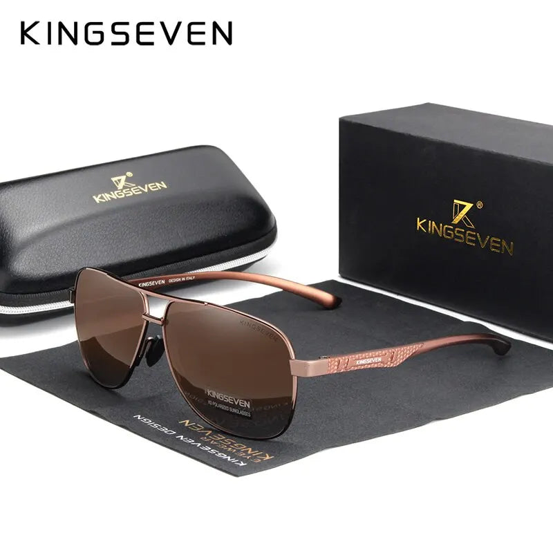 KINGSEVEN 2024 Polarized Men Aluminum Sunglasses UV400 Mirror Male Women for Men Fashion Eyewear Driving Sun Glasses