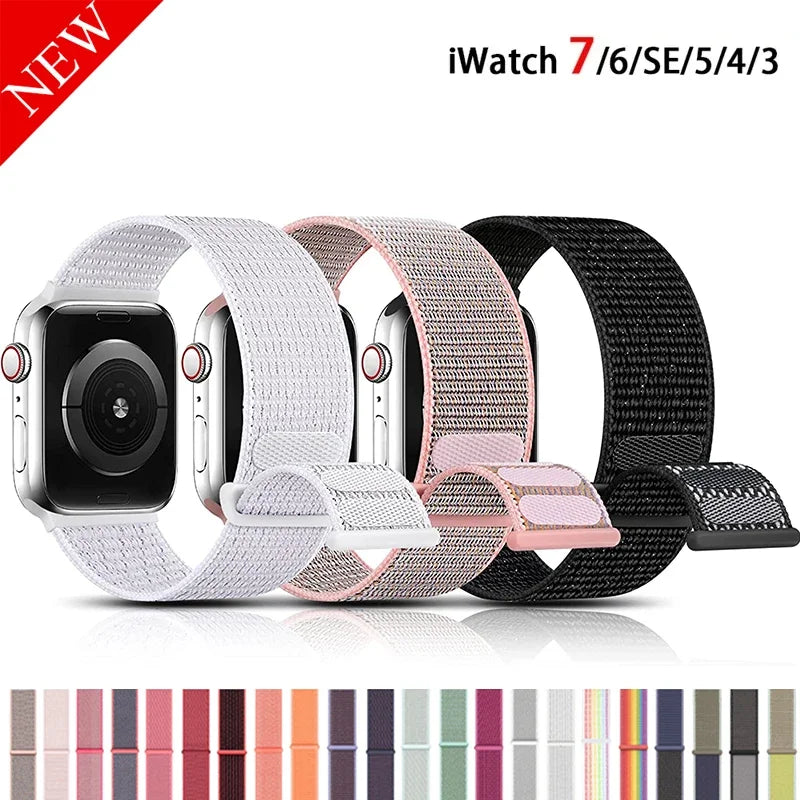 Nylon Strap For Apple Watch Band Ultra 10 9 8 7 SE 6 5 46MM 42MM 40MM 44MM smartwatch Accessorie bracelet iWatch serie 45MM 41MM