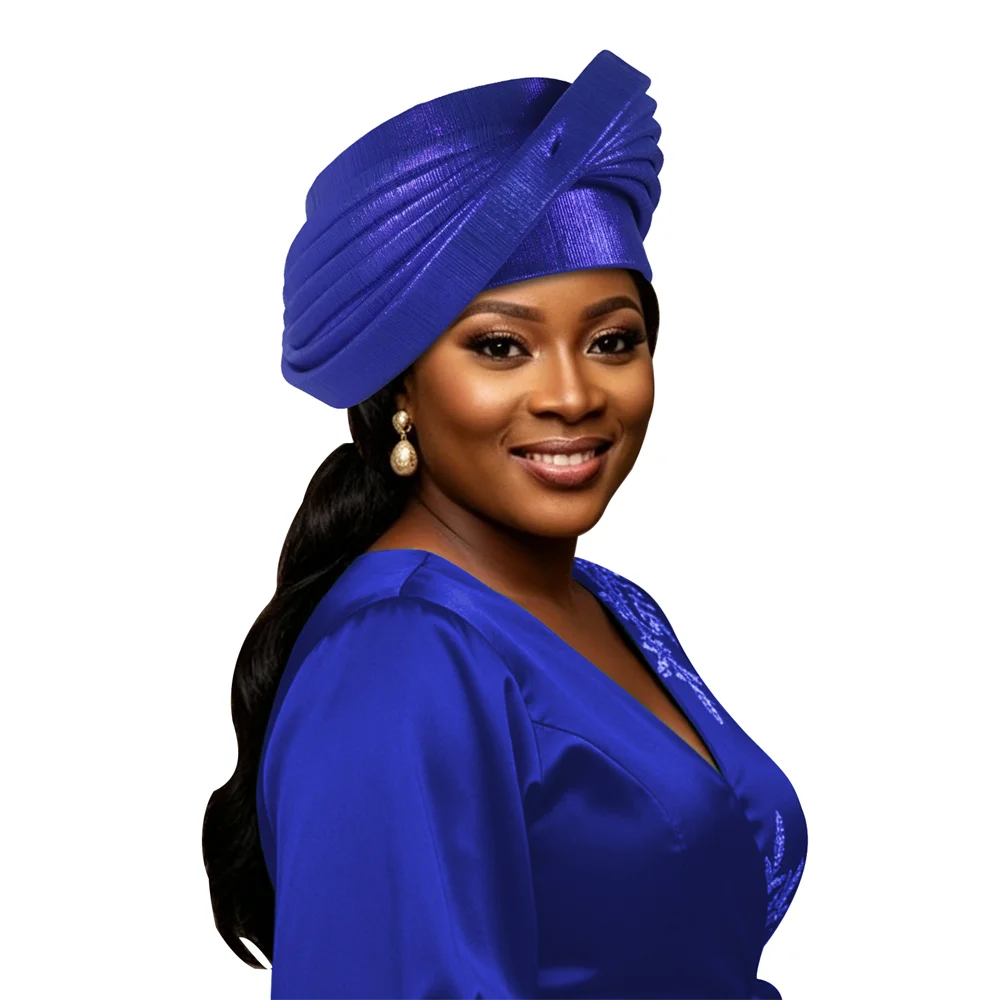 New Design Multi-layer Afrcian Headtie Turban Cap Lady Head Wraps Nigerian Auto Gele Wedding Geles Party Headpiece