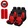 12 sets of car seat covers, suitable for a full 5-seat car, including a steering wheel cover and two shoulder pad covers. Designed for small and medium-sized cars, suitable for use in all four seasons, christmas gifts