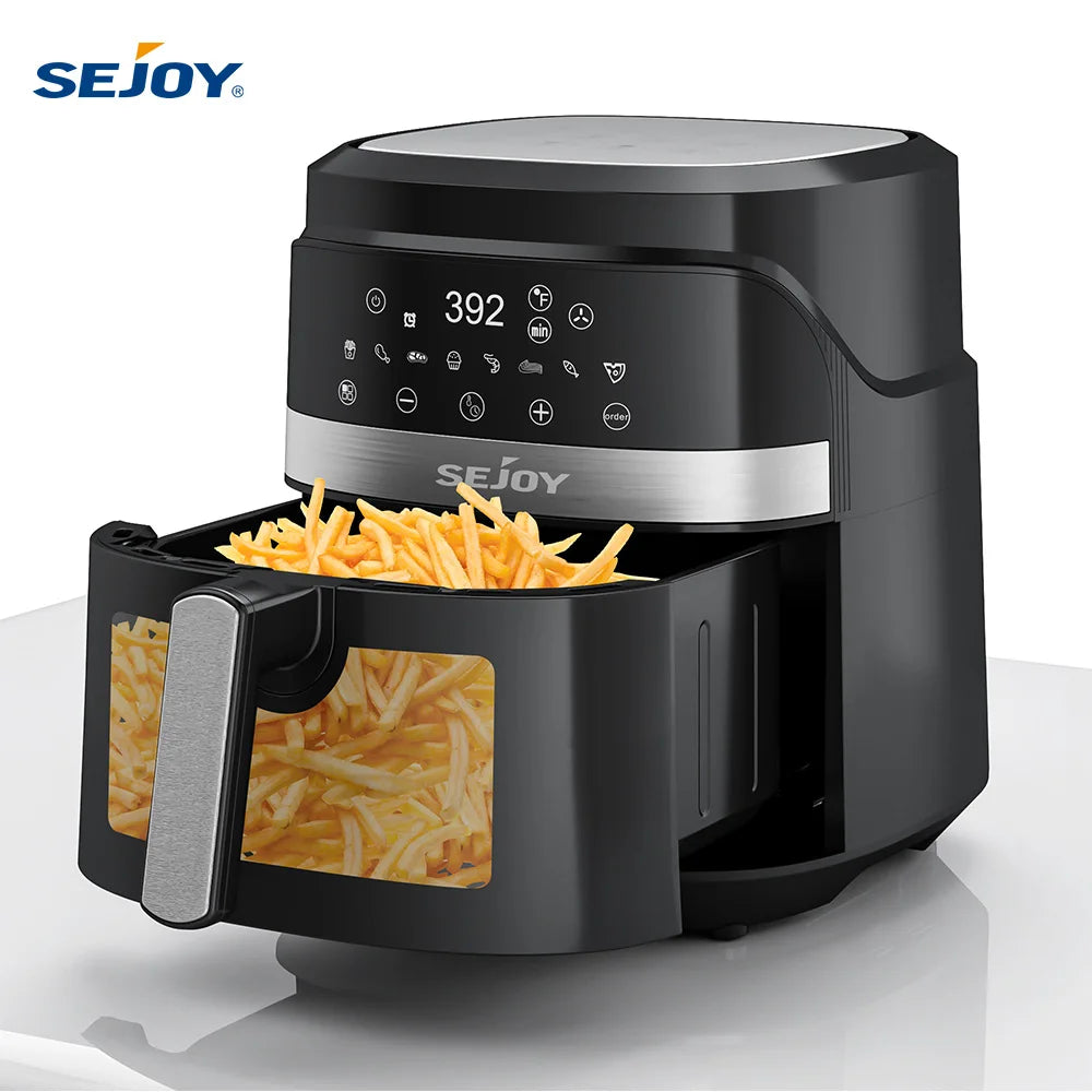 Sejoy Air Fryer 8-in-1,6 Quart Electric Hot Fryer Oven Oilless Cooker,Roast, Bake, Plus Bake,Dehydrate, and Keep Food Warm