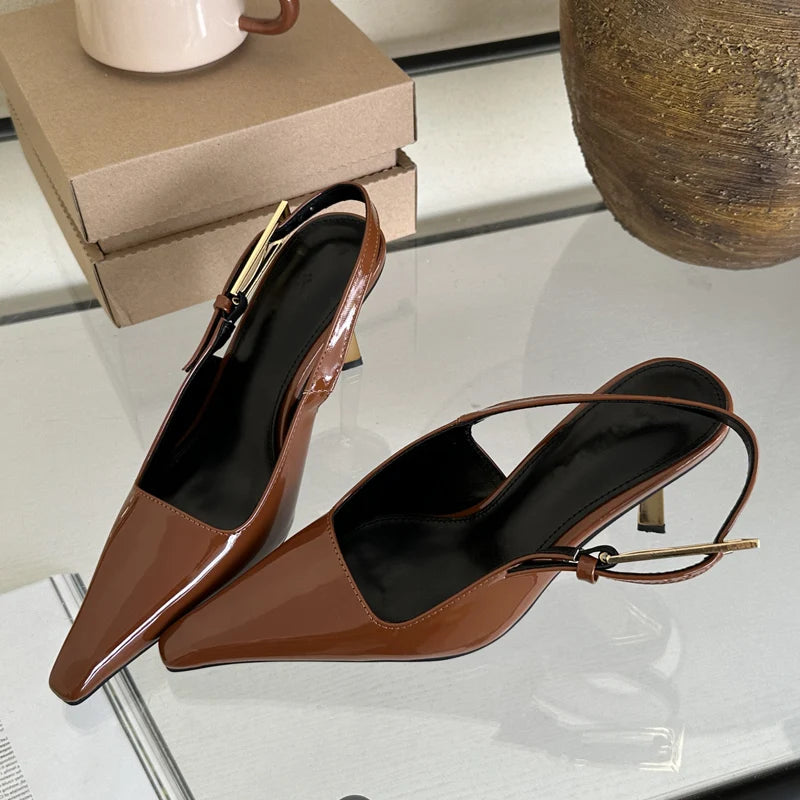Eilyken Design Thin High Heels Pointed Toe Women Pumps Street Style Banquet Buckle Strap Party Slingbacks Female Shoes