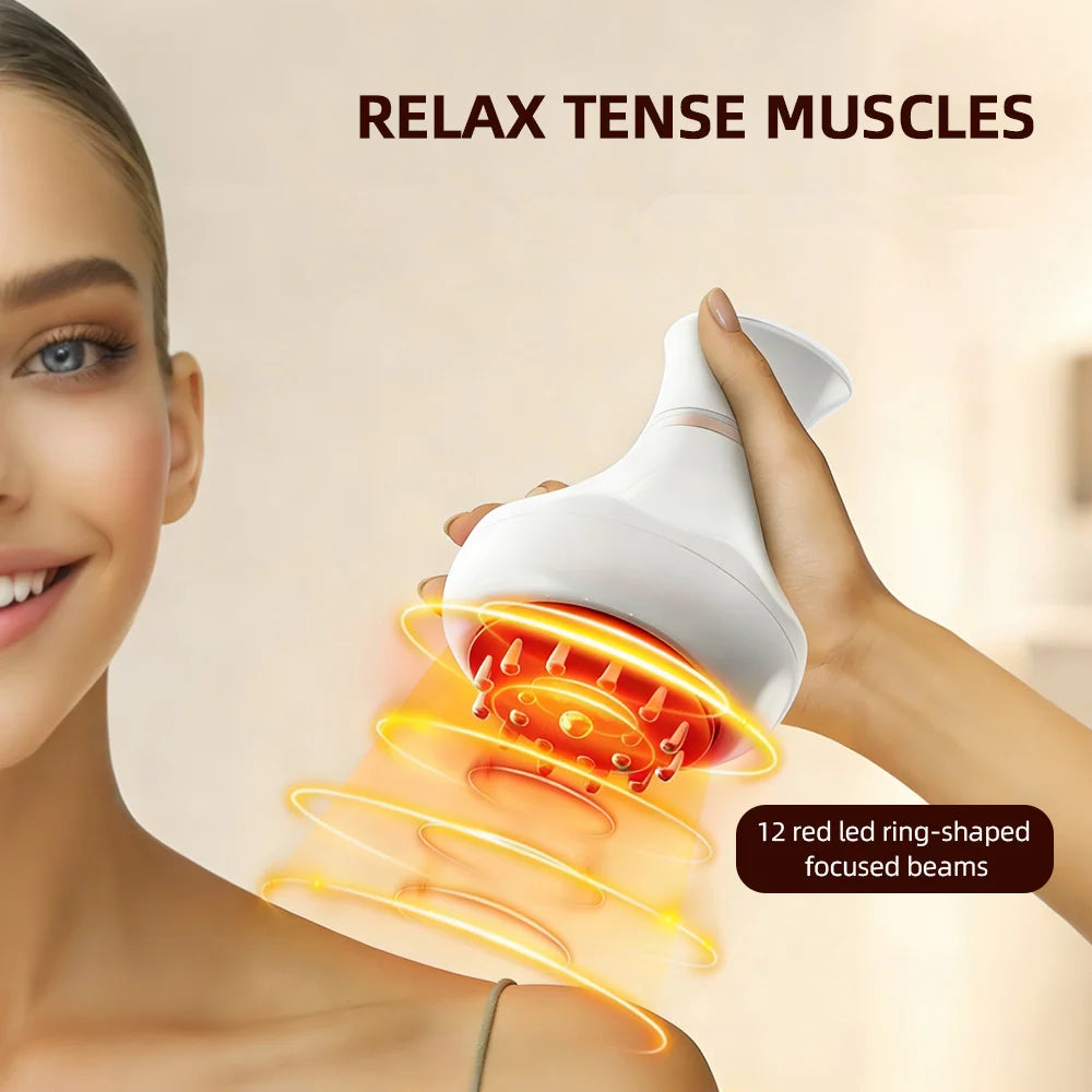 Electric Meridian Brush Vibration GuaSha Body Massager Body Scraping Massage Comb Muscle Relaxing Massager Edema Removal Scraper