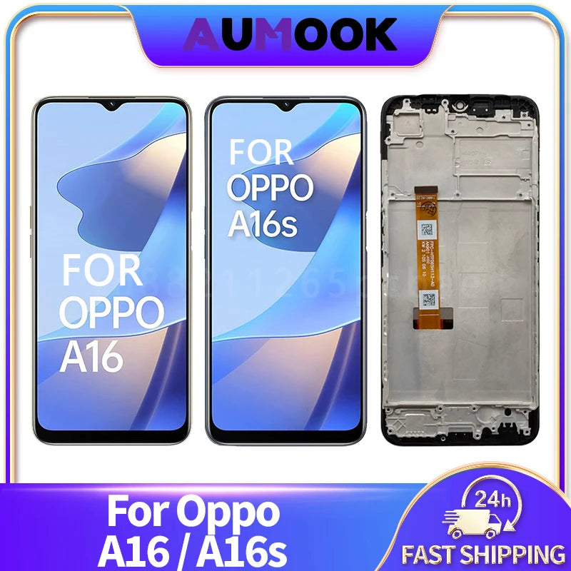 6.52" LCD Display For OPPO A16 A16s Touch Screen Digitizer Assembly With Frame CPH2269 CPH2271 Display Screen Replacement Parts