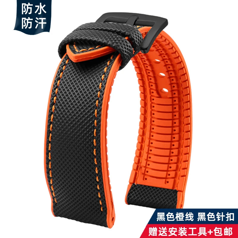 For Longines Seiko water ghost Hamilton series nylon rubber Bottom watch strap 20mm 22mm 23 Strap Men soft Waterproof Wrist Band