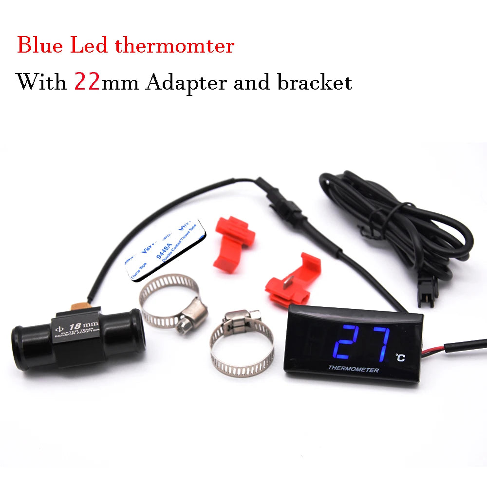 LCD Digital Motorcycle Thermometer Gauge Universal Water Temp Adapter Moto Racing Accessories for XMAX250 300 NMAX CB 400 CB500X