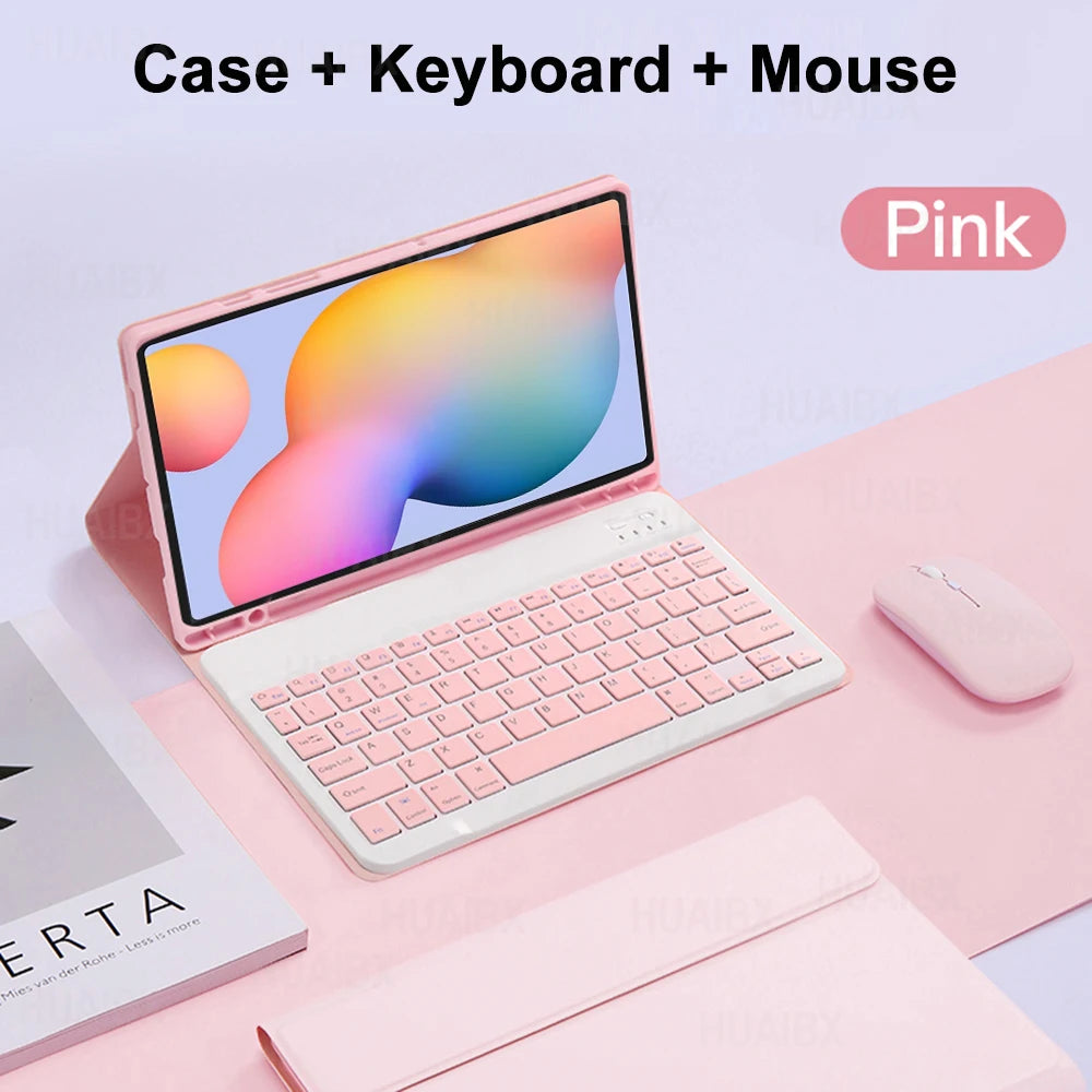 For Galaxy Tab S6 Lite 10.4 Inch Case with Keyboard, Detachable Keyboard Cover for Samsung Tab S6 Lite SM-P610 P613 P615 P619