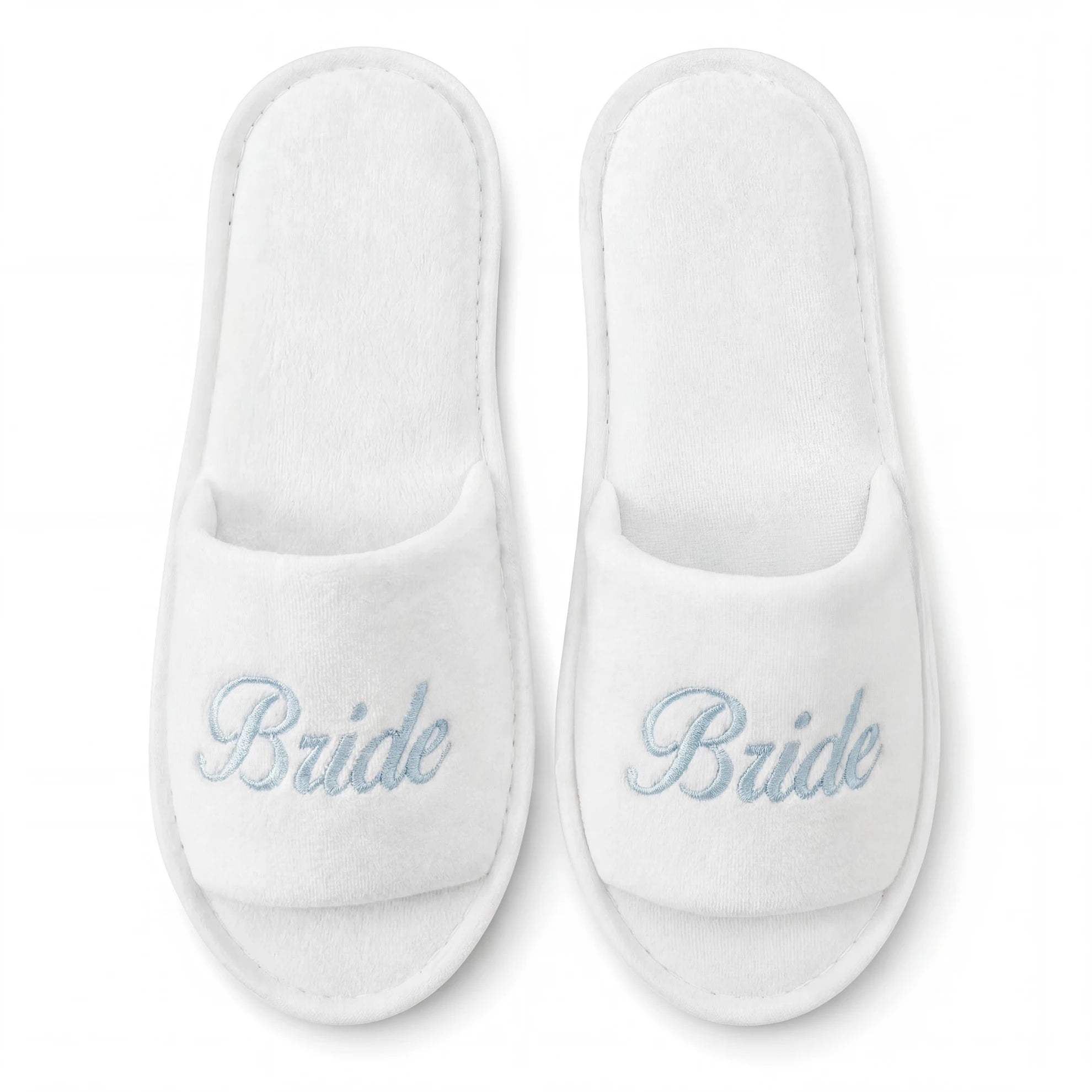Bride & Bridesmaid, Wedding Party Guests Home Slip On Shoes Bridal Party Slippers Open-toe With Golden, Mint Green and Pink