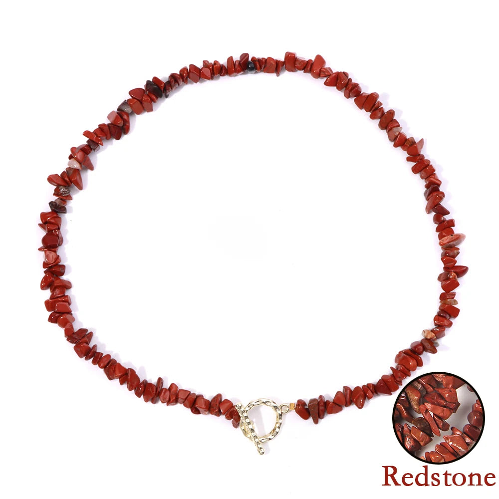 Healing Bohemian Gem Gravel Natural Semi-precious Stone Necklace Women's Fashion Necklace Jewelry Collares Para Mujer Female
