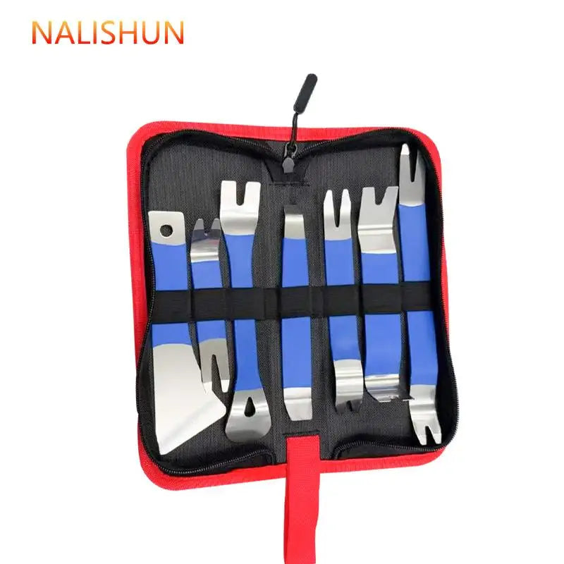 Car Audio Removal Tool Skid Plate Stainless Steel Plastic Door Plate Removal Rubber Buckle Skid Plate Driver 7pcs Set