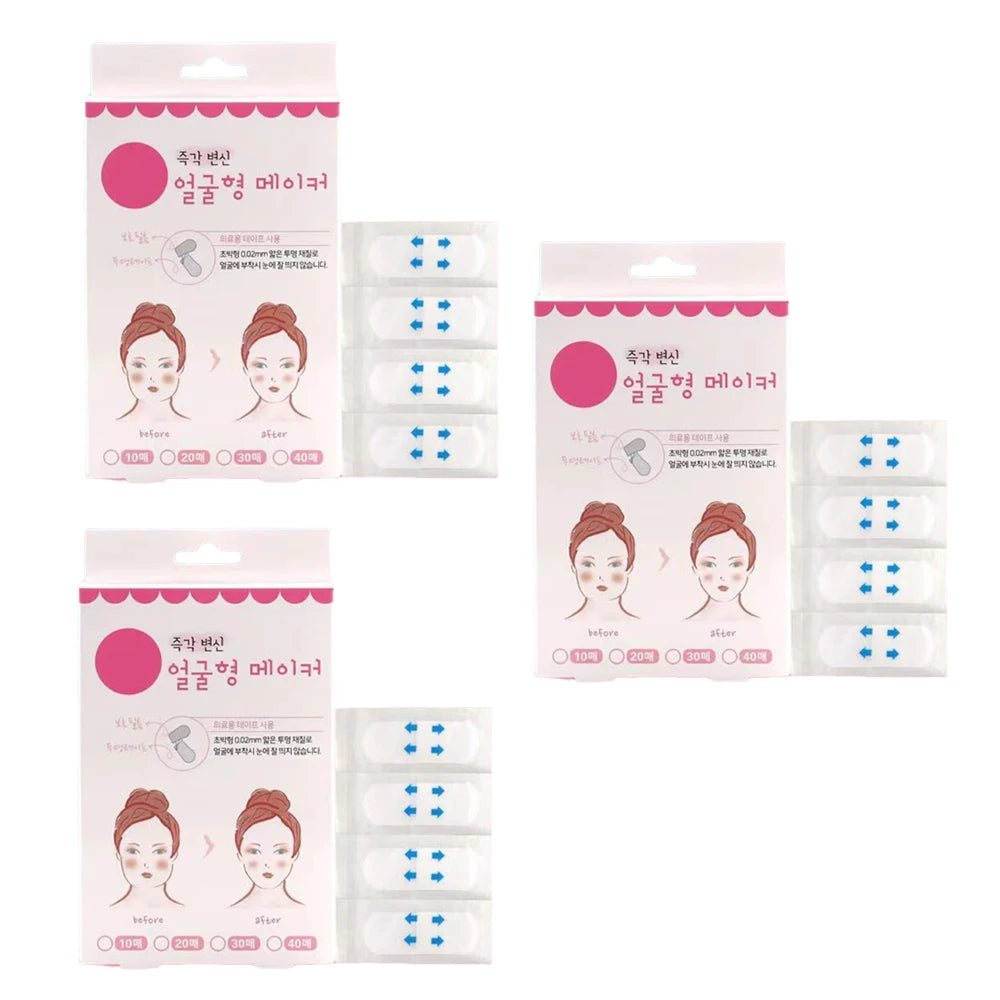 40Pcs/10Sheets V Lift Face Sticker Invisible Makeup Adhesive Lift Face Tape Slim Patch Breathable Sticker Lifting Tighten Chin
