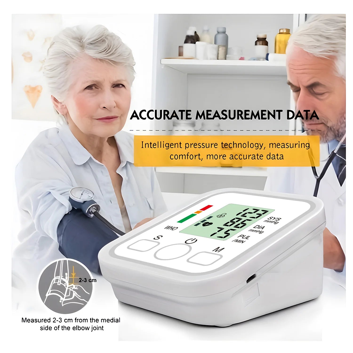 Blood Pressure Test Kit BP Monitor Upper Arm Automatic Tonometer Digital Sphygmomanometer Pulse Medical Device Or Pulse Oximeter