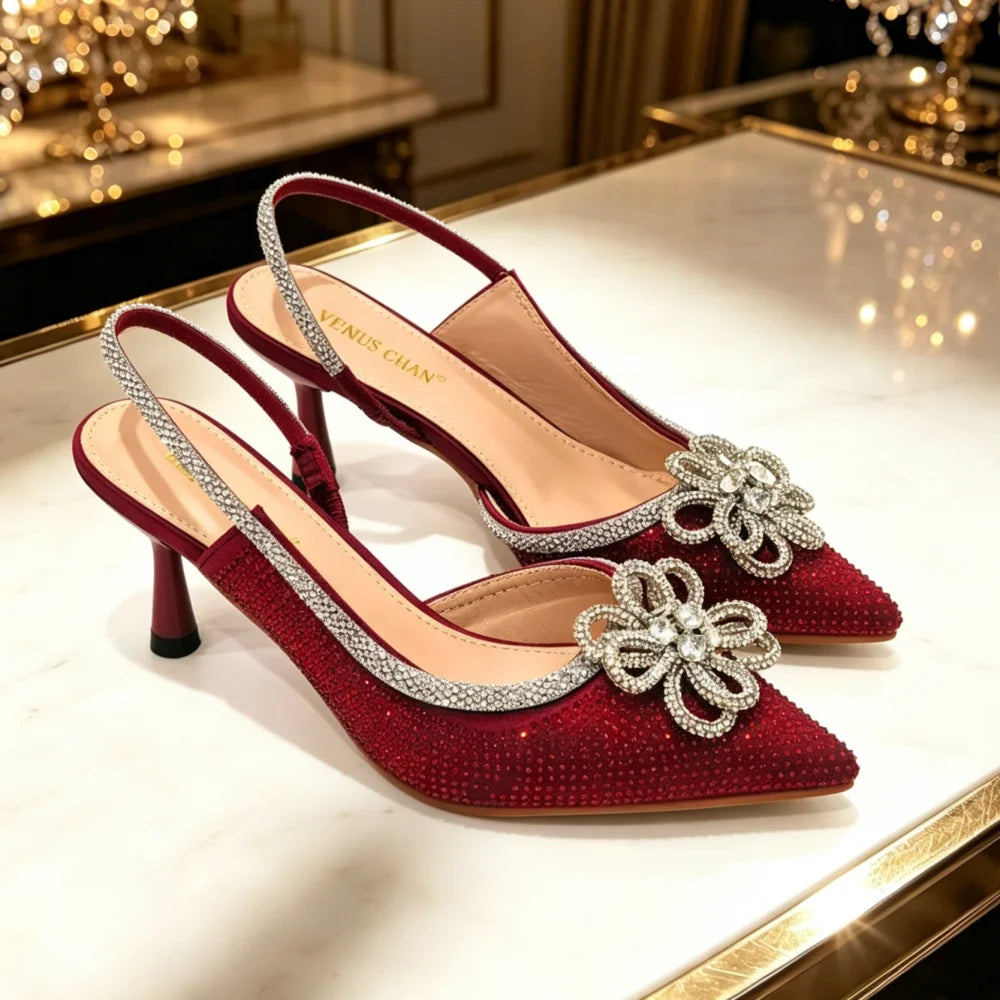 Pointed-Toe Slingback Heels – Six Colors