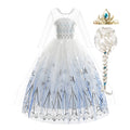 Children Carnival White Elsa Cosplay Dress Girls Elegant Princess Costume Kids Halloween Birthday Party Clothes