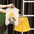 Summer Children Boys Girls Baby Fashion Infant Clothing Set Kids Cotton Cartoon Vest Shorts Suit Baby Tracksuit Kids Clothes