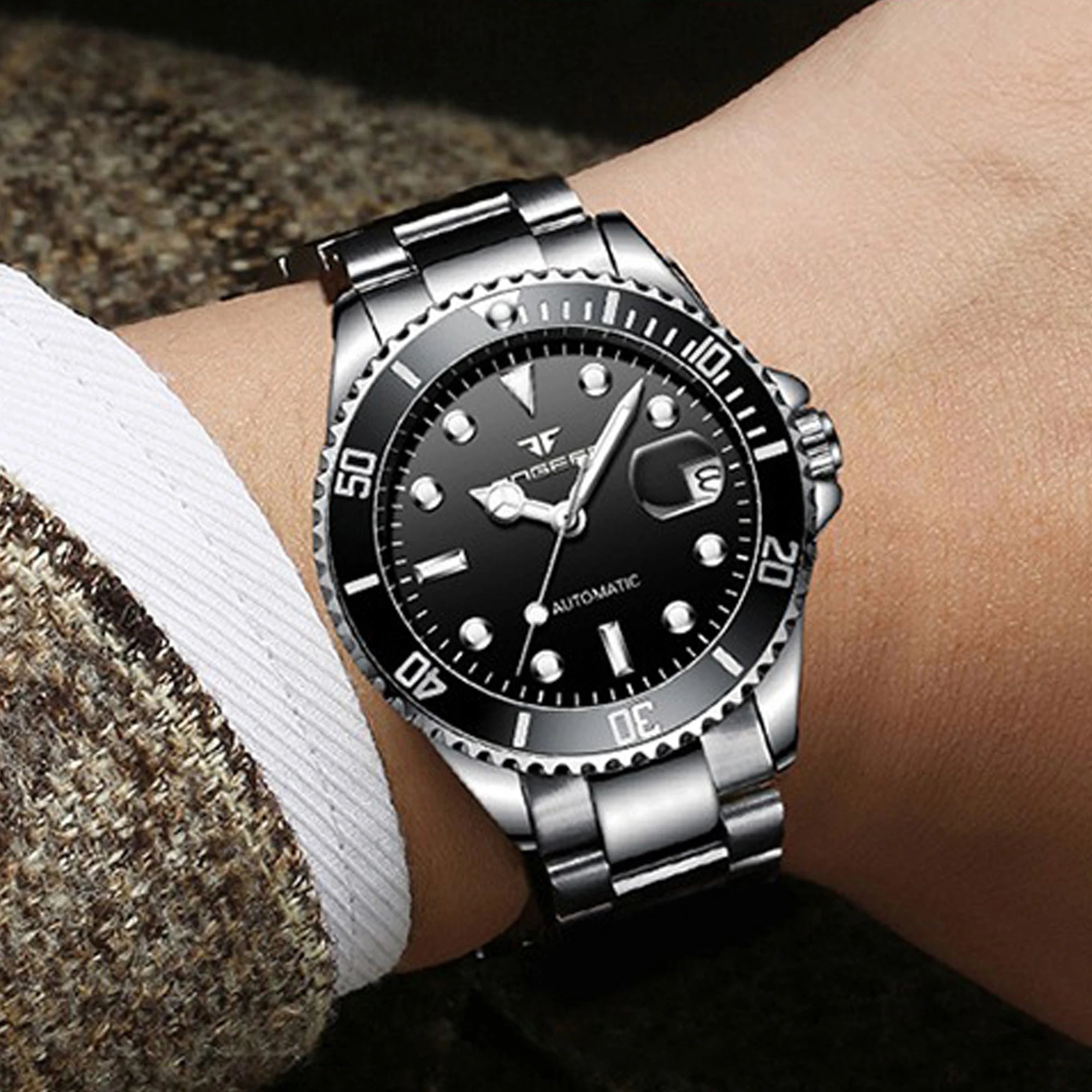 BINBOND Mechanical Wristwatches For Men Luxury Luminous Waterproof Automatic Tourbillon Men's Watch Skeleton Reloj Free Ship
