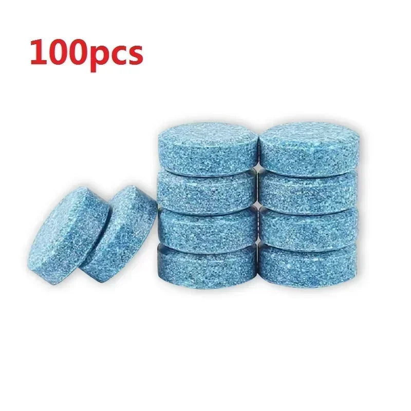 New 100Pcs Degreasing Film Wiper Essence Effervescent Tablets Solid Cleaner Car Windscreen Glass Toilet Cleaning Car Accessories