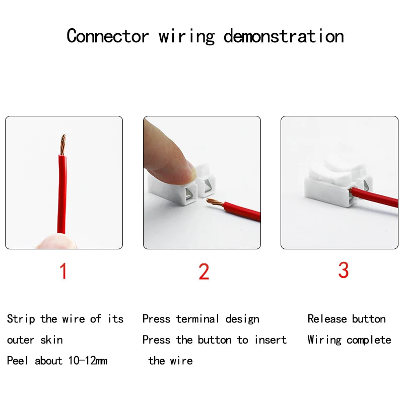20/50Pcs No Solding Quick 1P 2P Cable Wire Connector No Screw Terminal Block Spring Clamp