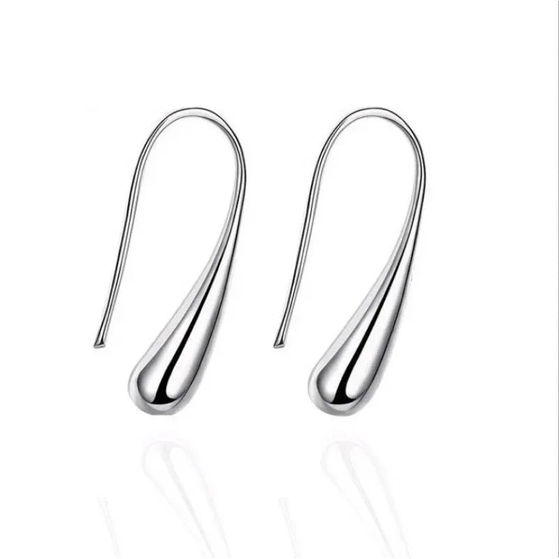 4PC Simple Ring Necklace Bracelet Earrings Four-piece Set Suitable for Engagement Jewelry Fashion Teardrop Jewelry Set for Women