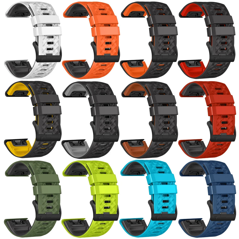 26mm 22mm Watch Strap Bracelet For Garmin Fenix 7X 7 6X 6 Pro 5X Plus 3HR 955 945 Wristband Epix Gen 2 MK2i Tactix Silicone Band