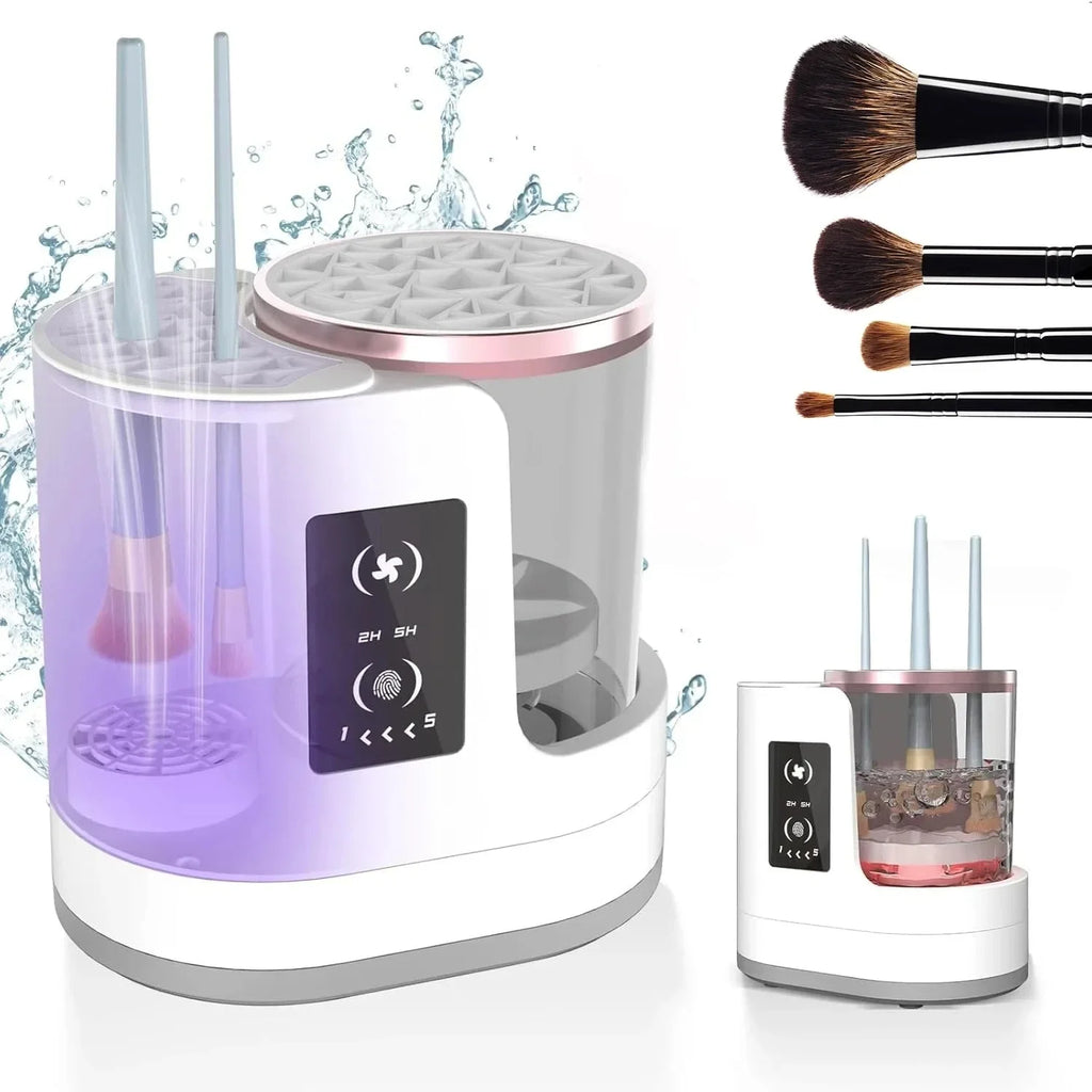 USB Electric Makeup Brush Cleaner 3-in-1 with Automatic Quick-Drying Support Device - Makeup Brush Cleaning And Drying Book Tool