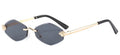 Luxury Polygon Sunglasses for Women Hipster Irregular Rimless Sunglasses Ladies Small Metal Frame Vintage Rhombus Eyewear Brown