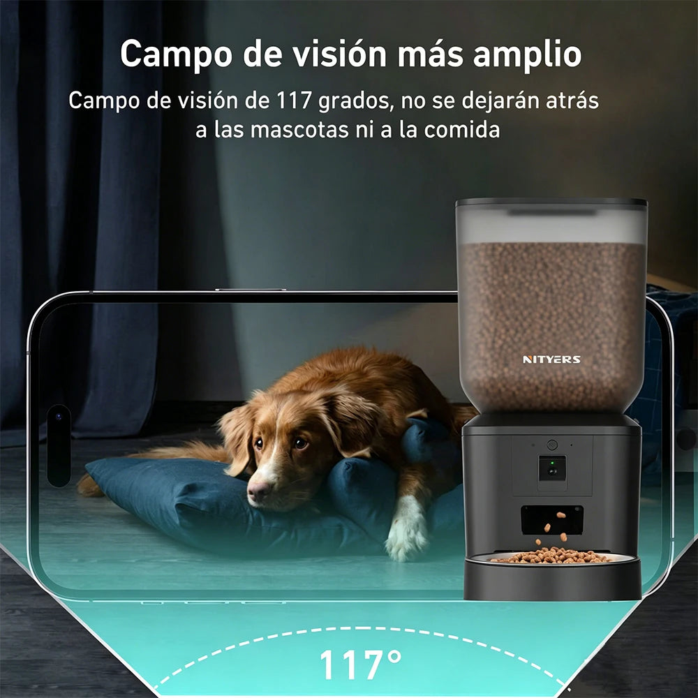 Nityers 8L Automatic Cat Feeder With 1080p Camera Video 5G WiFi Night Vision Cat Food Dispenser Smart Tuya APP Pet Auto Feeder