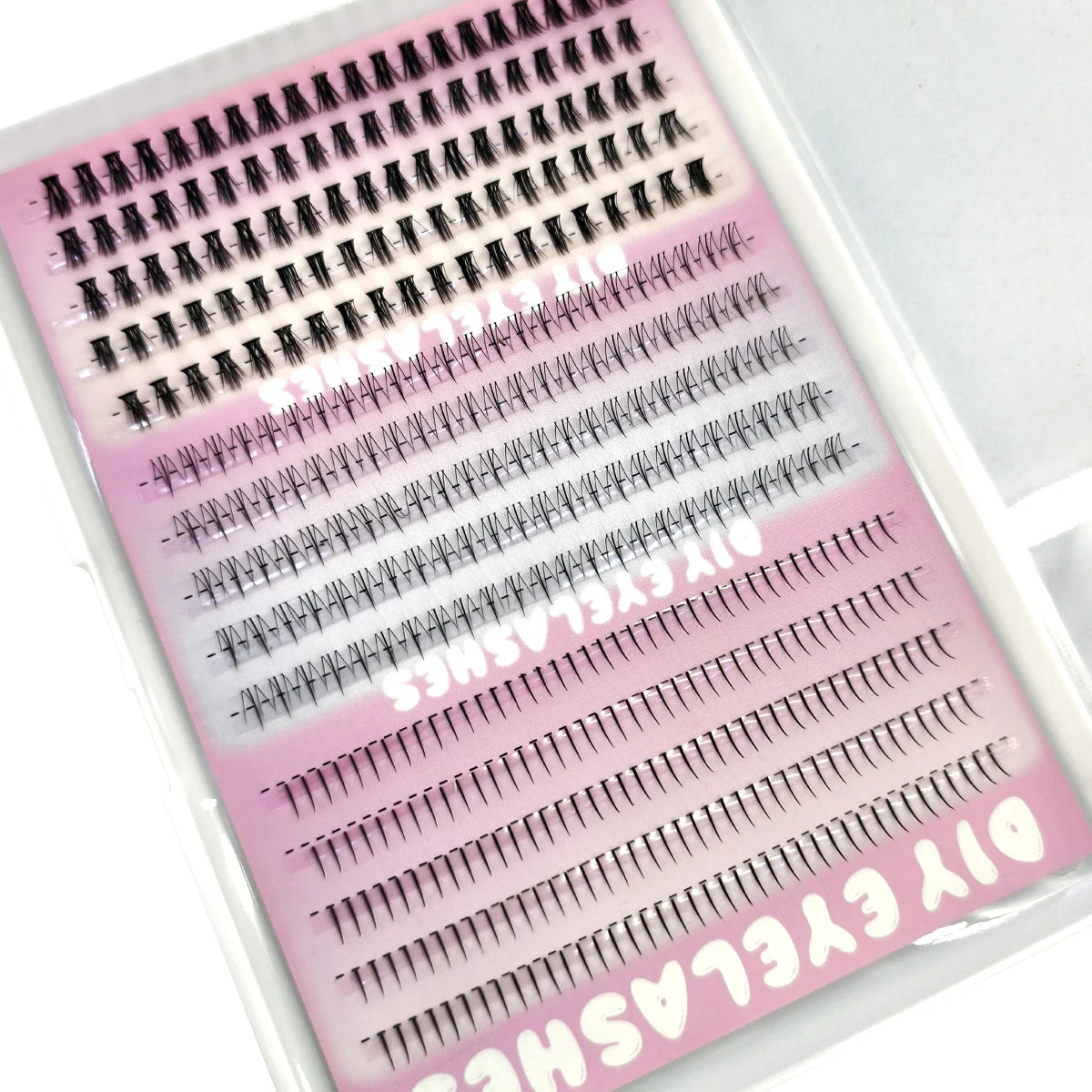 390PCS Bottom Lashes Extension15rows Lower Eyelash Clusters 3 Styles Individual Lashes DIY Wispy Natural Look Clear Band