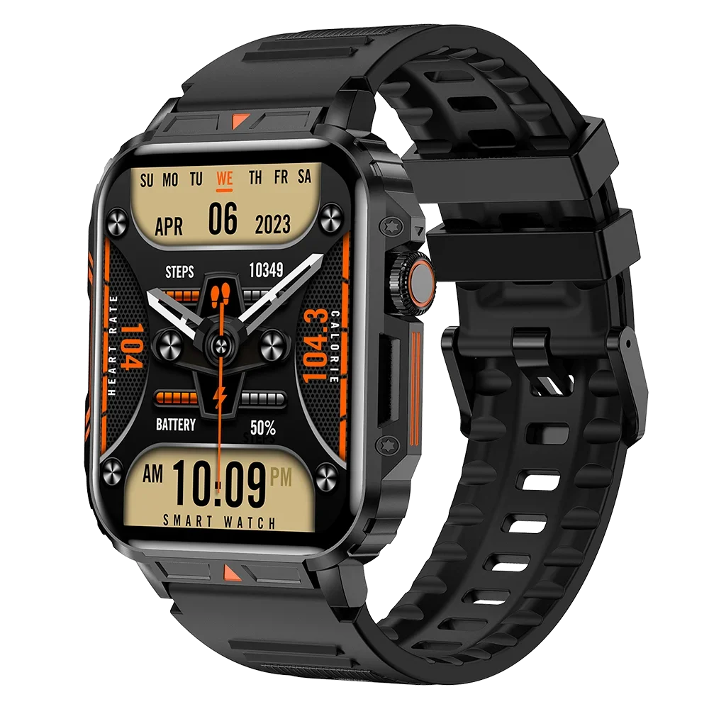 SENBONO 1.95inch Outdoor Military Smart Watch Men Bluetooth Call Smartwatch For Android IOS IP68 Waterproof Sports Ftiness Watch
