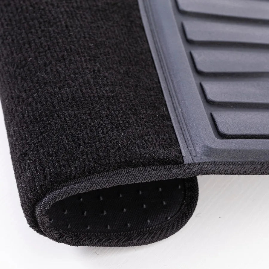 4PC Carpet Floor Mat Tufted Carpet Black - Universal Fit 202WM38