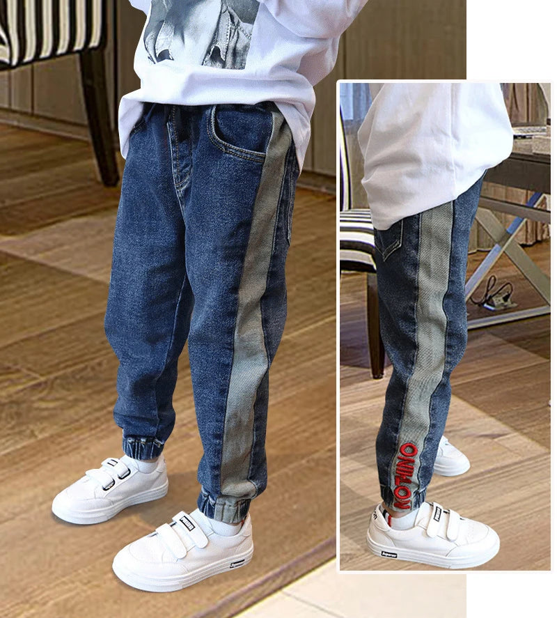 IENENS Kids Boys Jeans Baby Clothes Classic Pants Children Denim Clothing Infant Boy Casual Bowboy Bottoms Trousers  4-11 Years