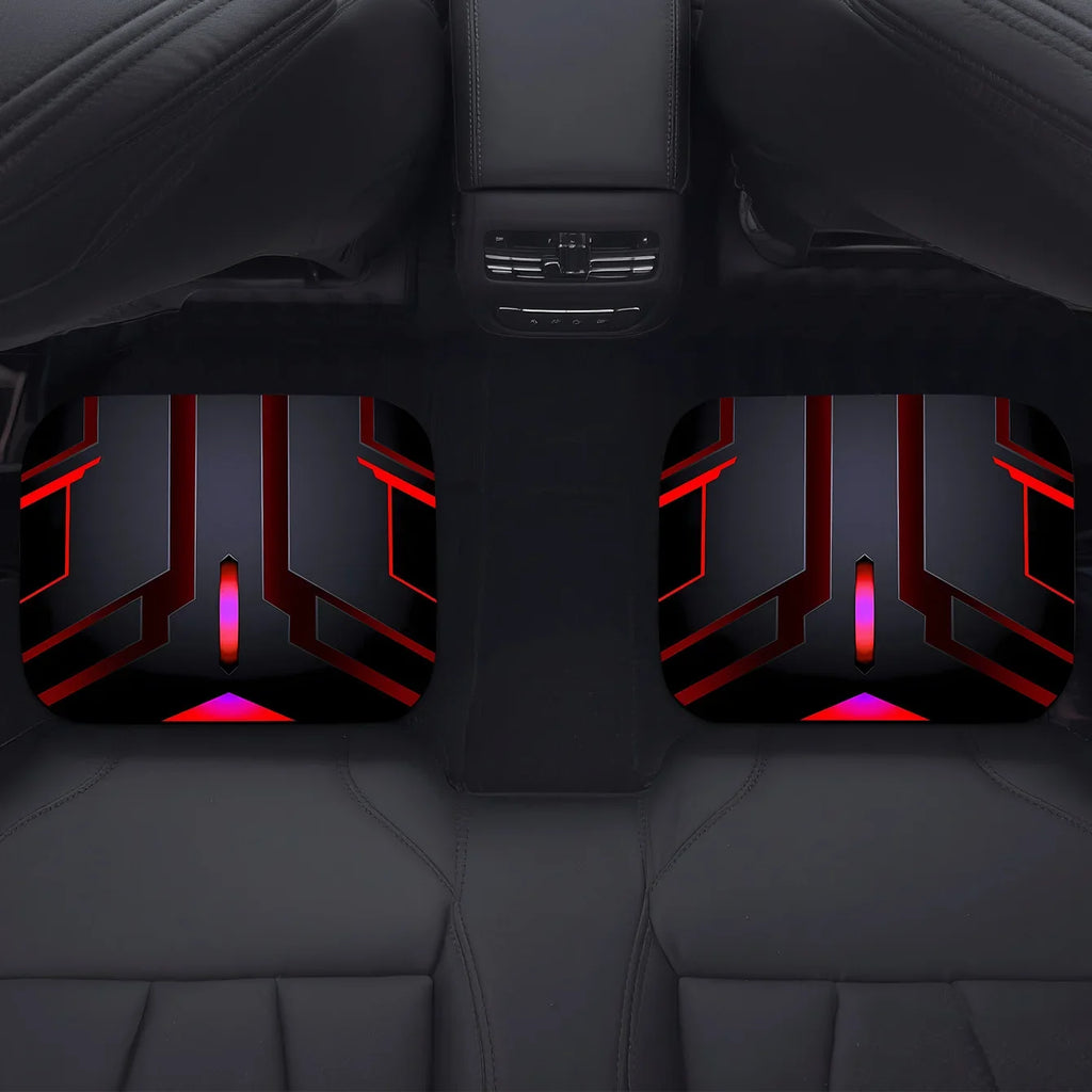 1pc Premium Luminous Geometric Print Car Floor Mats, Front and Rear Carpets, Interior Car Accessory Mats