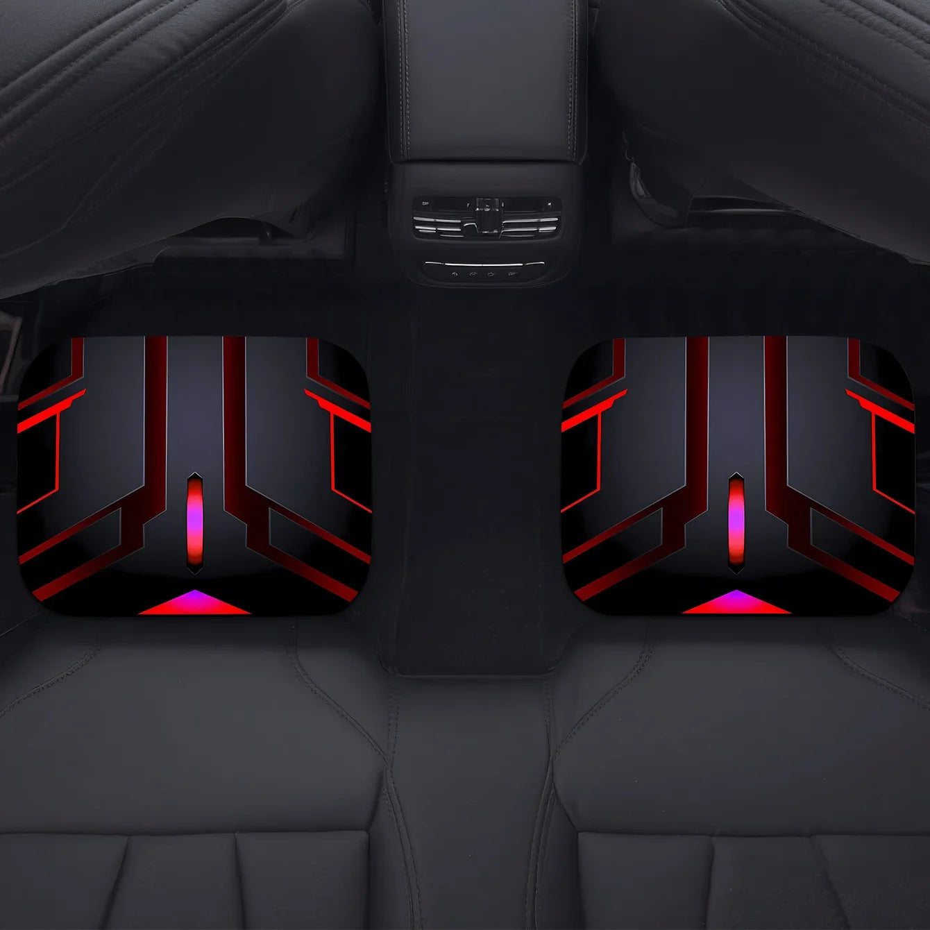 1pc Premium Luminous Geometric Print Car Floor Mats, Front and Rear Carpets, Interior Car Accessory Mats