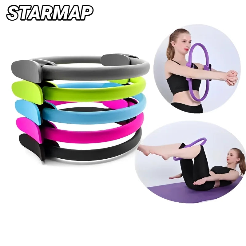 1Pcs Brand New Yoga Fitness Ring Circle Pilates Women Girl Exercise Home Resistance Elasticity Gym Workout Accessories