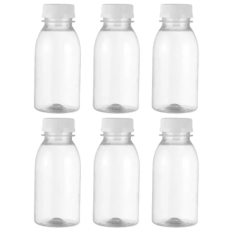 6pcs Small Plastic Bottle 100ml Milk Bottles Small Juice Bottles Leakproof Milk Bottles Portable Beverage Bottles Plastic Water