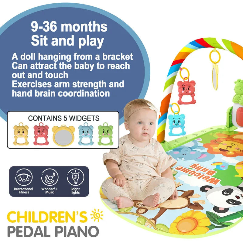 New Baby Activity Fitness Gym Rack 0-1 Year Old Newborn Educational Music Pedal Piano Toddler Toy Gift Mother and Child Supplies