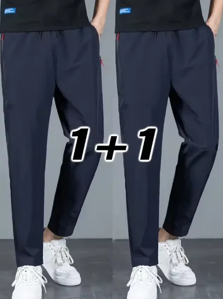 2 Pieces Men's Casual Pants Stretch Elastic Waist Jogger Korean Classic Blue Black Gray Male Brand Trousers Plus Size