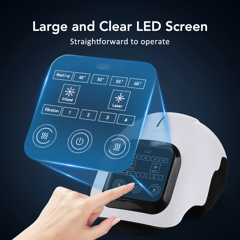 Heated Knee Massager With 4 Heat & Vibration Cordless Adjustable Wrap for Leg, Elbow & Shoulder Soothing Warmth Relaxes Muscles