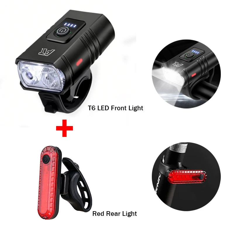 LED Bicycle Front Light Type-C Rechargeable Bicycle Headlight MTB Road Bike Headlamp Easy to Install Cycling Accessories