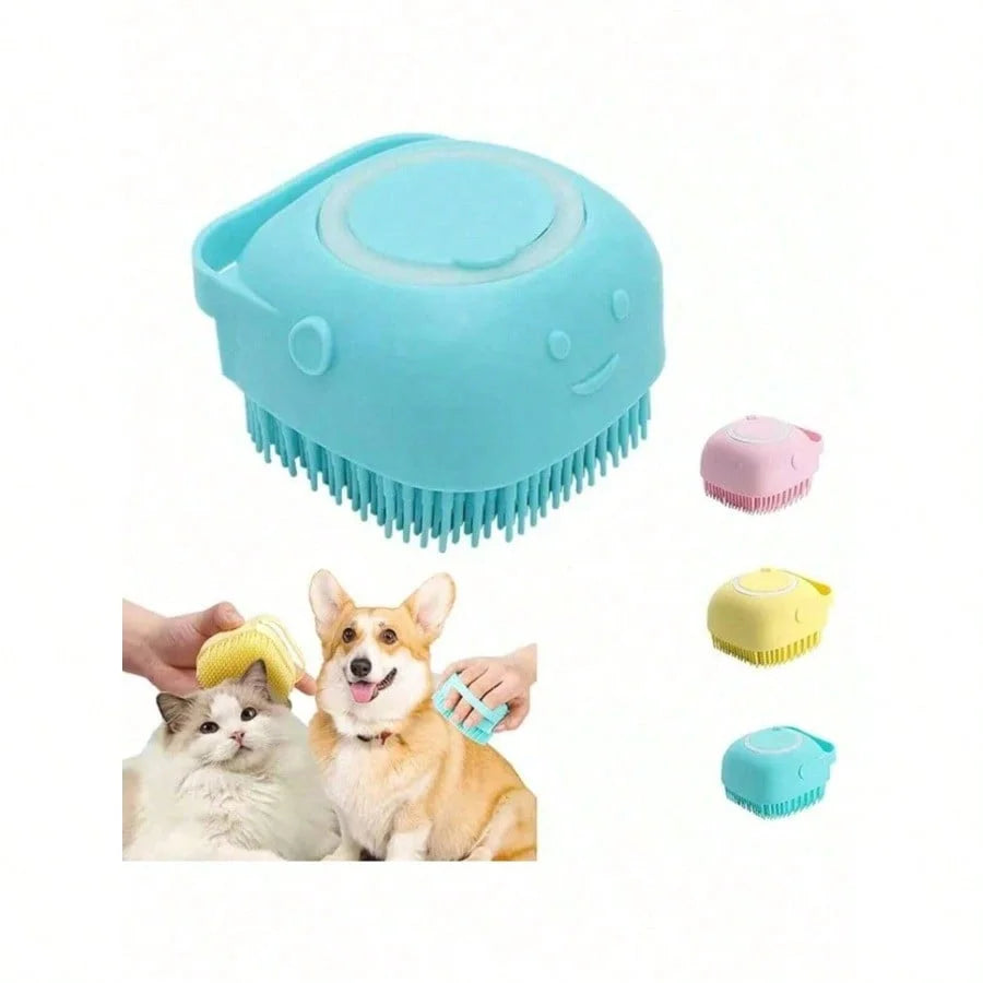 Pet Shampoo Brush,Dog/Cat Bath Brush, Silicone Pet Brush With Shampoo Dispenser,Pet Grooming,Silicone Massage Rubber Bath Comb With Shampoo Dispenser,Dog Brush, Cat Brush,Cat Bath, Dog Bath,Dog/Puppy Massage Brush,Pet Silicon