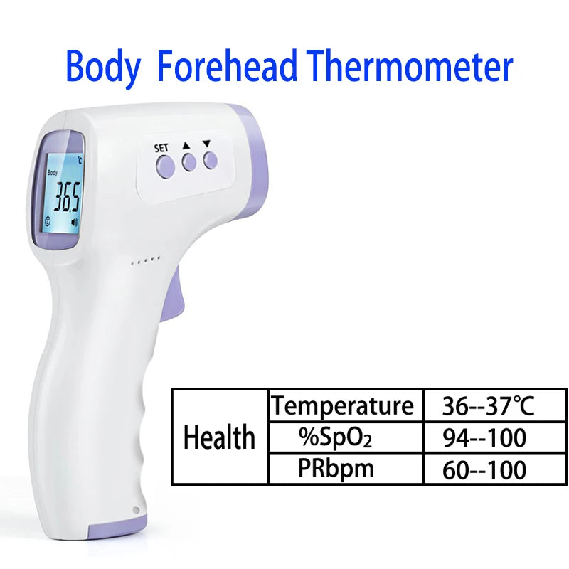 Non-Contact Temperature IR Thermometer Body Fast Measure Digital Fever Thermometer OR Portable Fingertip Blood Oxygen Oximeter