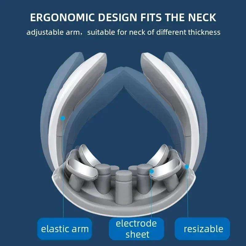 Smart Neck And Back Massager Device Shoulder Neck Massage Cervical Vertebra Vibrator Heating Relieve Pain Muscle Care